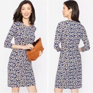 J. McLaughlin Sophia Dress Women's M Blue Peacock Feathers Catalina Cloth Shift